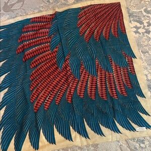 Elegant Blue and Red Scarf